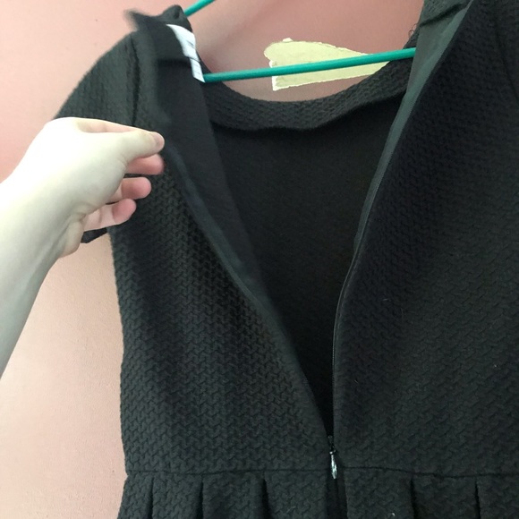 Ganni Black Textured Fit & Flare Dress XS - Picture 6 of 9